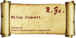Milos Zsanett névjegykártya