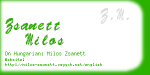 zsanett milos business card